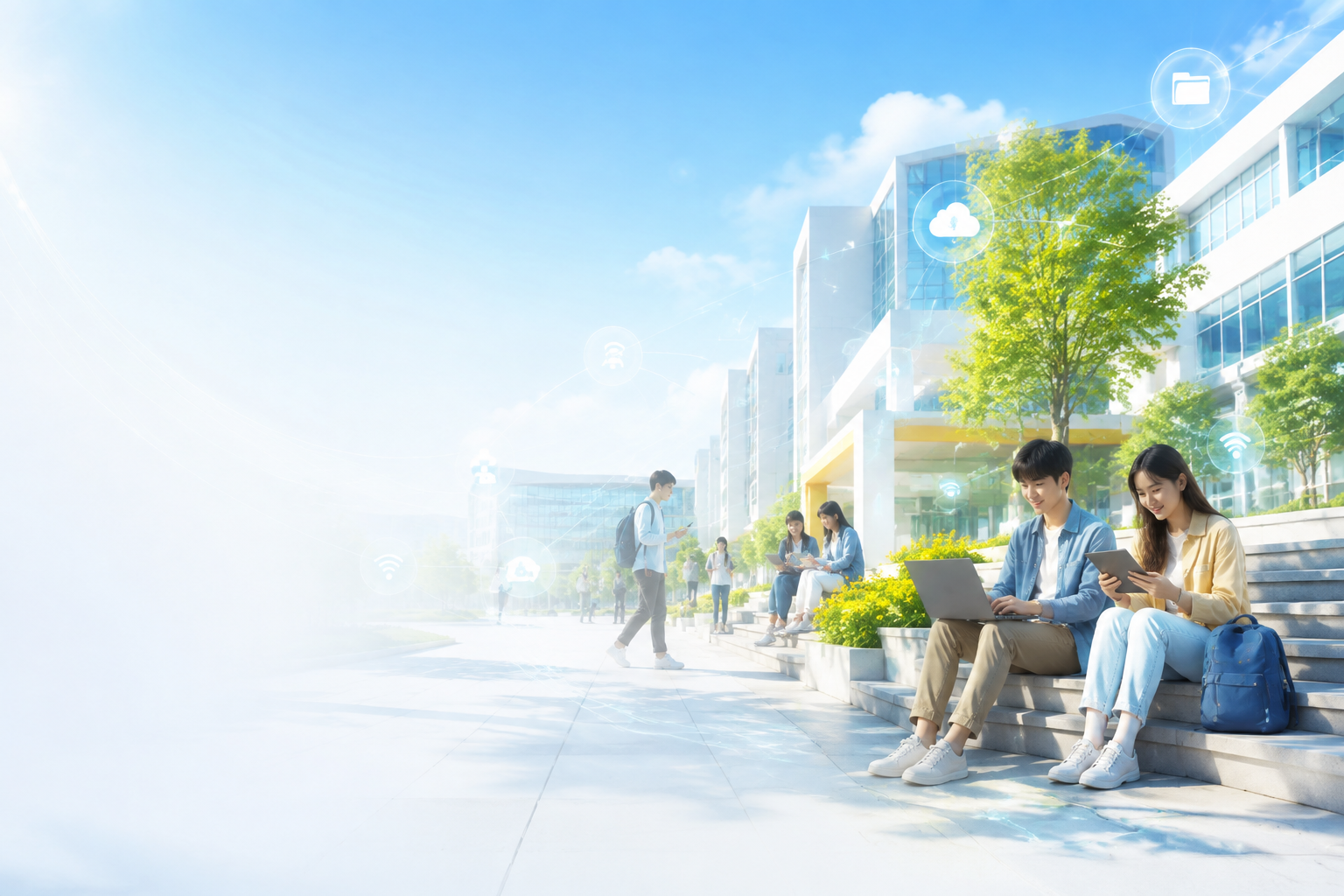 明亮校园里的数字化学习场景